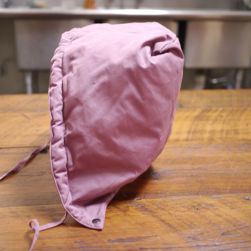 Vintage 80s Pink Cotton Nylon Blend HOOD ONLY for a Winter Jacket w/ Snaps